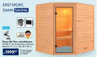 Aldi Nord Sauna Set Vera, naturbelassen Angebot