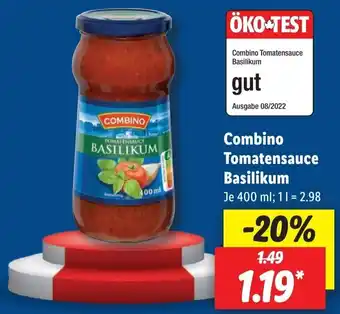 Lidl Combino Tomatensauce Basilikum 400 ml Angebot