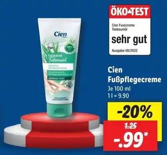 Lidl Cien Fußpflegecreme 100 ml Angebot