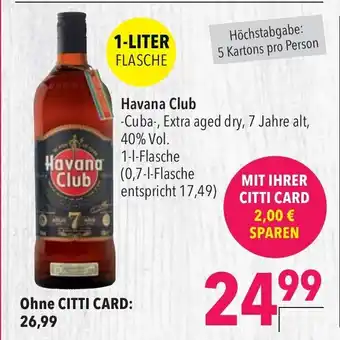 CITTI Markt Havana Club Rum 700ml Angebot