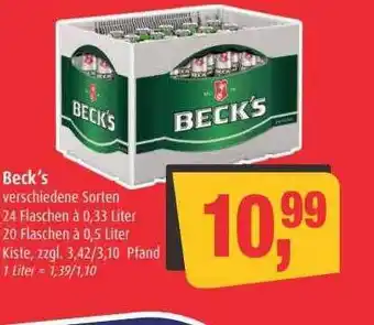 Markant Beck's verschiedene sorten Angebot