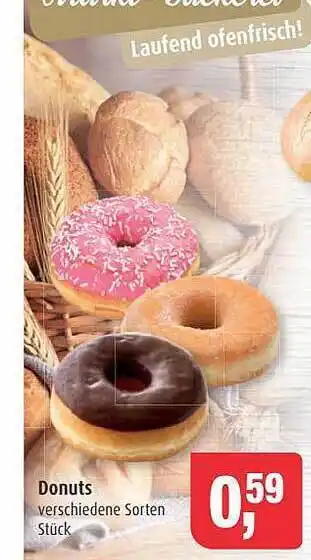 Markant Markt Donuts verschiedene sorten Angebot