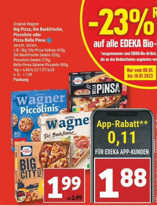 Original wagner big pizza, die backfrische, piccolinis oder bella pinsa