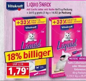 Norma Vitakraft liquid snack Angebot