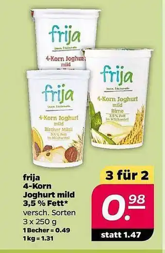 NETTO Frija 4 korn joghurt mild 3,5% fett Angebot