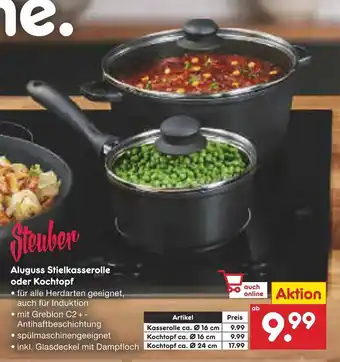 Netto Marken-Discount Steuber Aluguss Stielkasserolle o. Kochtoph Angebot