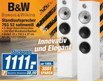 expert Techno Land B&W Standlautsprecher 703 S2 satinweiß Angebot