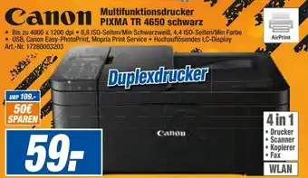 expert Techno Land Canon Multifunktionsdrucker Pixma TR 4650 schwarz Angebot