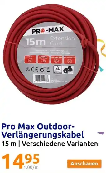 Action Pro Max Outdoor Verlängerungskabel 15 m Angebot