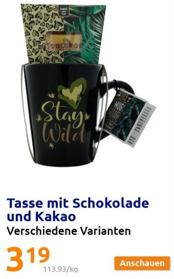 Action Tasse mit Schokolade und Kakao Angebot