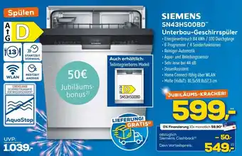 Euronics Siemens SN43HS00BD Unterbau Geschirrspüler Angebot