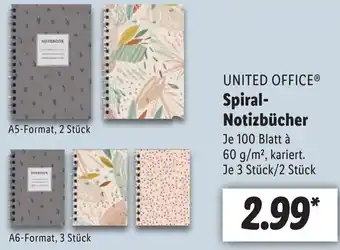 Lidl United Office Spiral Notizbücher Angebot