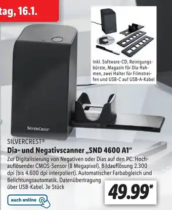 Lidl Silvercrest Dia und Negativscanner SND 4600 A1 Angebot