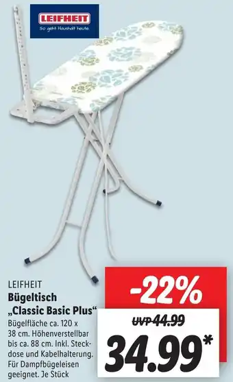 Lidl Leifheit Bügeltisch Classic Basic Plus Angebot