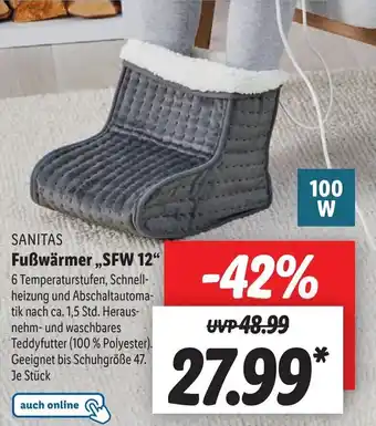 Lidl Sanitas Fußwärmer SFW 12 Angebot