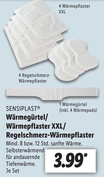 Lidl Sensiplast Wärmegürtel/Wärmepflaster XXL/Regelschmerz Wärmepflaster Angebot