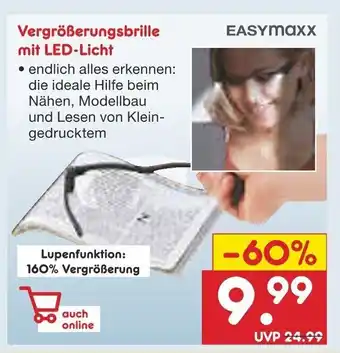 Netto Marken-Discount EasyMaxx Vergrosserungsbrille mit LED-Licht Angebot