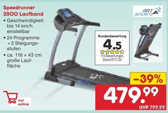 Netto Marken-Discount Art Sport Speedrunner 3500 Laufband Angebot