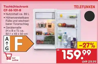 Netto Marken-Discount Telefunken Tischkuhlschrank l CF-33-101-B Angebot