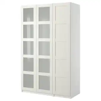 IKEA Pax kleiderschrank mit 3 türen weiß/bergsbo glas/weiß Angebot