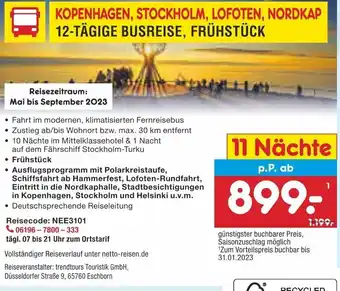 Netto Marken-Discount Kopenhagen, Stockholm, Lofoten, Nordkap, 11 Nachte Angebot