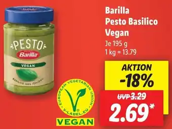 Lidl Barilla Pesto Basilico Vegan 195 g Angebot