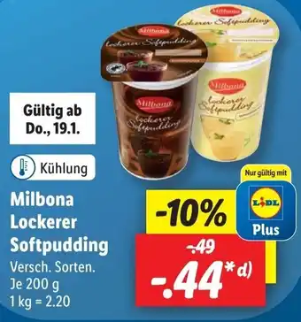 Lidl Milbona Lockerer Softpudding 200 g Angebot