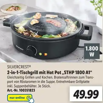 Lidl Silvercrest 2in1 Tischgrill mit Hot Pot ,,STHP 1800 A1" Angebot