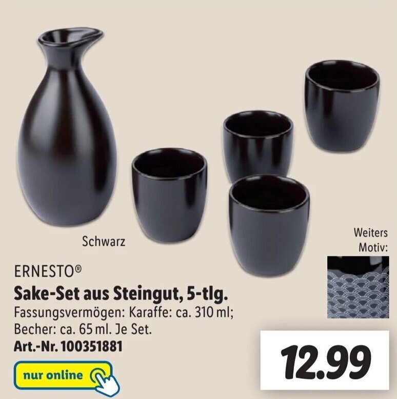Ernesto Sake Set aus Steingut, 5tlg. Angebot bei Lidl