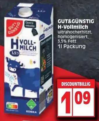 Edeka Gut & Günstig H-Vollmilch 1L Packung Angebot