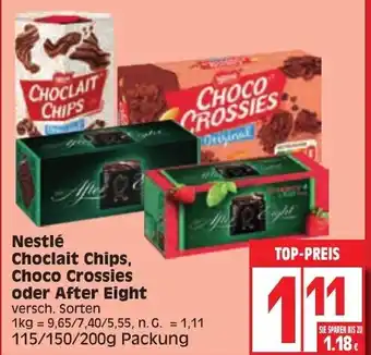 Edeka Nestlé Choclait Chips, Choco Crossies oder After Eight 115/150/200 g Packung Angebot