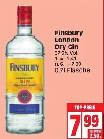 Edeka Finsbury London Dry Gin 0,7 L Flasche Angebot