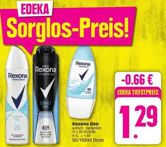 Edeka Rexona Deo 50/150ml Dose Angebot