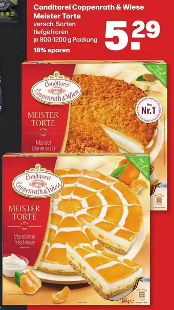 Handelshof Conditorei Coppenrath & Wiese Meister Torte 800-1200 g Packung Angebot