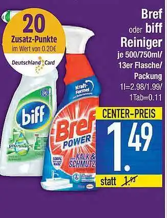 E-Center Bref oder biff Reiniger Angebot