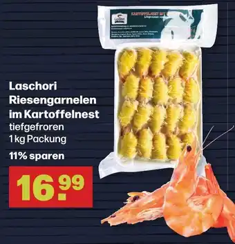 Handelshof Laschori Riesengarnelen im Kartoffelnest 1 kg Packung Angebot