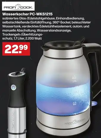 Handelshof Profi Cook Wasserkocher PC-WKS1215 Angebot