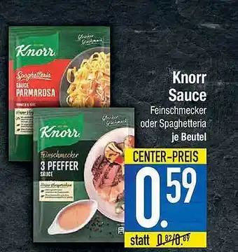 E-Center Knorr Sauce Feinschmecker oder Spaghetteria je Beutel Angebot