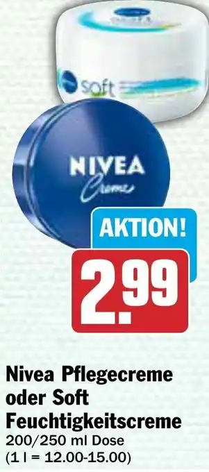 AEZ Nivea Pflegecreme oder Soft Feuchtigkeitscreme 200/250 ml Dose Angebot