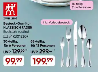 Galeria Zwilling Besteck-Garnitur Klassisch Faden Angebot