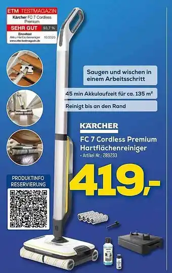 Euronics Berlet Karcher FC 7 Cordless Premium Hartflächenreiniger Angebot