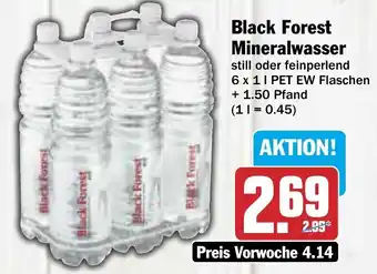 AEZ Black Forest Mineralwasser 6x1 L PET EW Flaschen Angebot