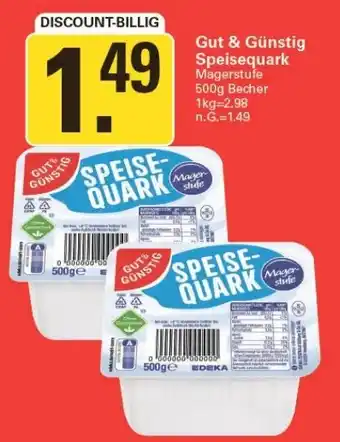 WEZ Gut & Günstig Speisequark 500 g Becher Angebot