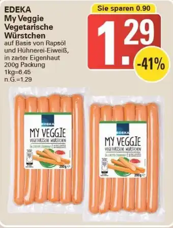 WEZ Edeka My Veggie Vegetarische Würstchen 200g Packung Angebot