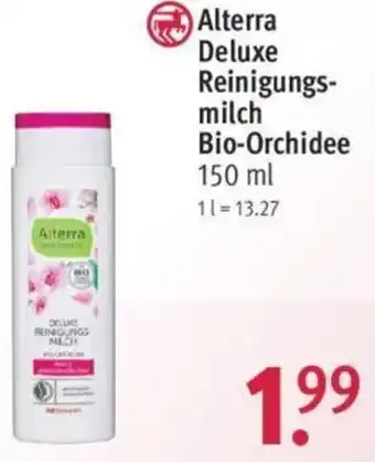 Rossmann Alterra Deluxe Reinigungsmilch Bio Orchidee 150 ml Angebot