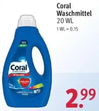 Rossmann Coral Waschmittel 20 WL Angebot