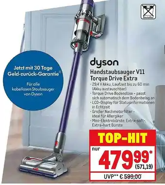 METRO Dyson Handstaubsauger V11 Torque Drive Extra Angebot