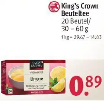 Rossmann King's Crown Beuteltee 20 Beutel/30-60 g Angebot