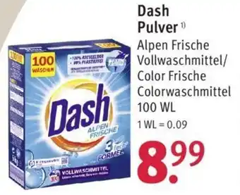 Rossmann Dash Pulver 100 WL Angebot