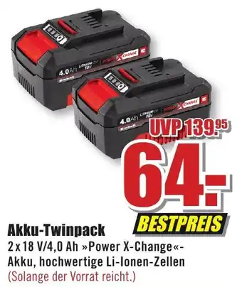 B1 Discount Baumarkt Einhell Akku Twinpack Angebot